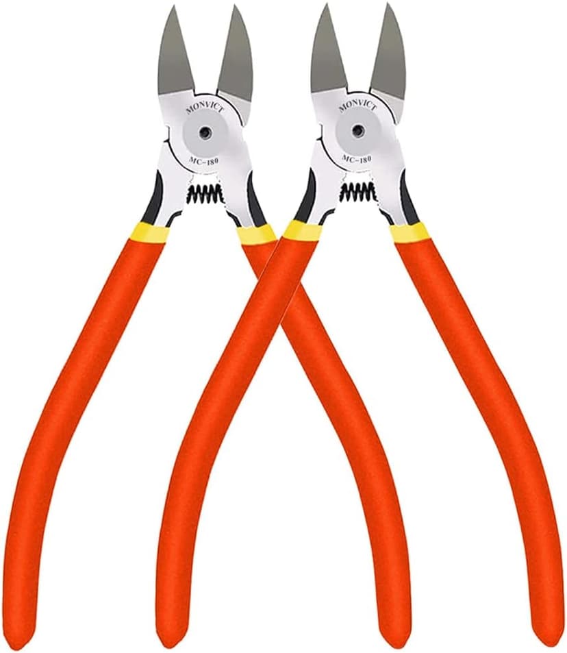 Ultra Sharp | Longer Cutting Edge | Powerful Pliers | Ideal for Cables, Wires, Zip Ties, Electrical & Most Cut Needs MONVICT 2 Pack 6 inch Wire Cutters Precision Flush Side Cutters B0B461286T