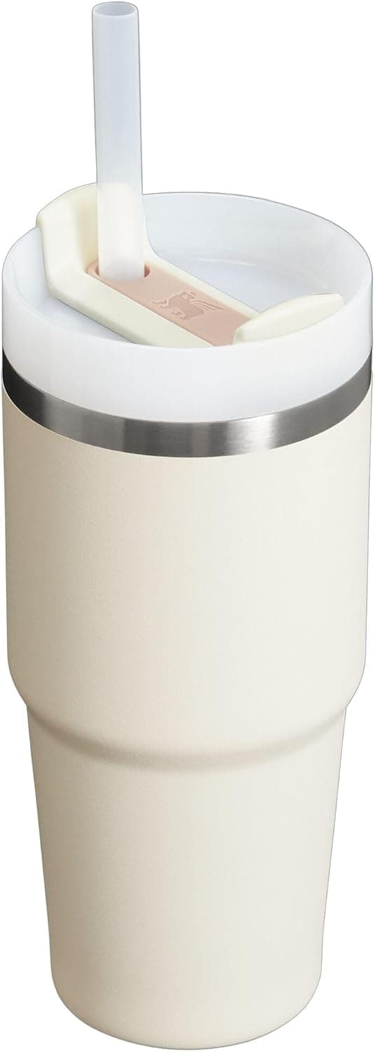 Straw and 3-Position Lid | Cup Holder Compatible for Travel | Insulated Stainless Steel Cup | BPA-Free STANLEY Quencher H2.0 Flow State Tumbler, 14 oz, Cream 2.0 B0CP9Z16VD