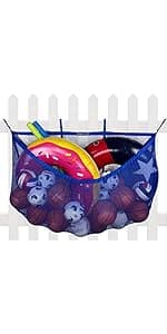 MeshTitan Heavy-Duty Pool Storage Bag - Floats & Toys Organizer with Sturdy Mesh & Anti-Sagging Support (Black)