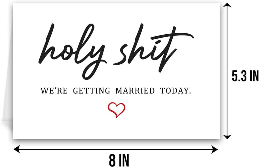 Qiliji Funny Wedding Day Card, Groom Bride Wedding Day Vows Card, To My Husband Wife On Our Wedding Day Card, Holy Shit We're Getting Married Today