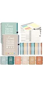 Appreciation Gift for Dsp Ma Coworker Office Staff, Customer Service Week, Thank You A6 Notebook Planner with Sticky Note Pen Resurhang 24 Set Customer Service Appreciation Gift for Staff, Black B0DG5J24WP