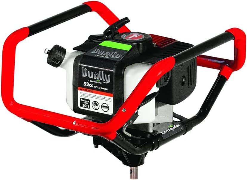 EARTHQUAKE 10310 Dually 1 or 2-Person Earth Auger Powerhead, 52cc 2-Cycle Viper Engine, Fits All Auger Bits 2”-10” Wide
