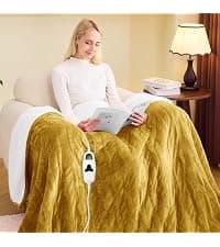 10 Heat Levels 1/2/4/6/8 Hours Auto-off,Sherpa Soft Cozy Warm Blanket,House Warming Gifts for Grandma Grandpa, Dove Grey greenoak Heated Blanket Electric Throw Heating 50"X60",Gifts for Women B0H5K4MBXB