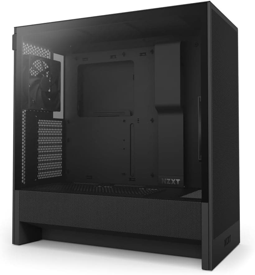 NZXT H5 Flow 2024 - Compact ATX Mid-Tower PC Gaming Case - High Airflow - 2 x 120mm Fans Included - 360mm Front & 240mm Top Radiator Support - Cable Management System - Tempered Glass - Black