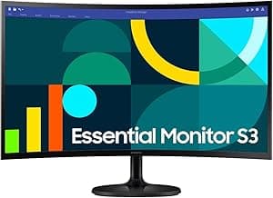 Samsung 27" Essential S3 (S36CG) Series FHD 1800R Curved Computer Monitor, 100Hz, Game Mode, Advanced Eye Comfort, HDMI and D-sub Ports, LS27D36CGANXZA, HDMI Cable Included (Renewed)