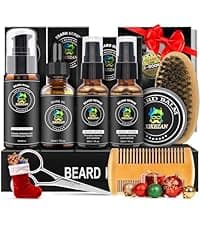 XIKEZAN Beard Kit for Men Grooming & Care w/Beard Conditioner, Wash, Oil, Balm, Brush, Comb,Birthday Fathers Valentines Gifts for Men Him Dad Husband Boyfriend Christmas Gifts Mens Stocking Stuffers