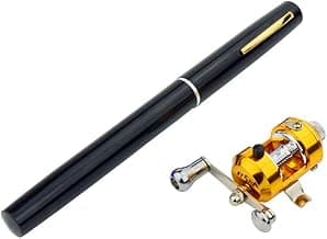 Portable Pocket Telescopic 38inch Mini Pen Shape Fishing Rod and Reel Combos, Pen Shape Folded Fishing Pole with Reel Wheel Gift, Suit for River, Lake, Reservoir, Ice Fishing and So On