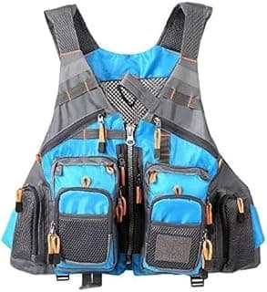 JKSPORTS Fly Fishing Vest - Fishing Safety Life Jacket for Swimming, Sailing, Boating, Kayak - Floating Multifunction Breathable Backpack for Men and Women - Adjustable, Grey/Green/Red/Blue