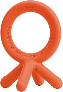 Comotomo Silicone Baby Teether, Orange