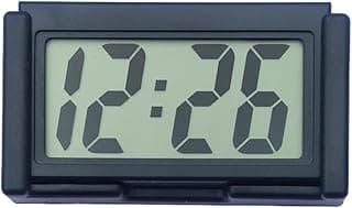 Shudyear Small Digital Clock， with Jumbo LCD Time & Day Display，Mini Automotive Small Digital Clock Battery Operated for Desktop Nightstand Pocket Car Truck Dashboard & Air Vent (1, Black)