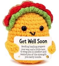 Positive Crochet Taco Christmas Birthday Gifts for Women Men Self Care Son Back to School Mom Dad Daughter Sister Friend Coworkers Relaxation Gift Desk Home Fall Decor Emotional Inspirational Support