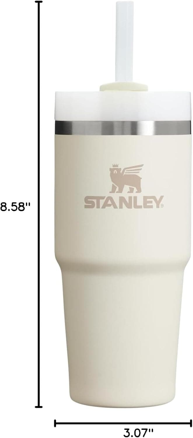 Straw and 3-Position Lid | Cup Holder Compatible for Travel | Insulated Stainless Steel Cup | BPA-Free STANLEY Quencher H2.0 Flow State Tumbler, 14 oz, Cream 2.0 B0CP9Z16VD
