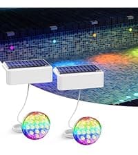Solar Lights for Pools & Gardens - Waterproof RGB 16 Color Changing LED Lights (4Pack)