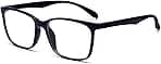 ANRRI Blue Light Blocking Glasses, Anti Eyestrain Lens Lightweight Frame Eyeglasses, Black, Men/Women