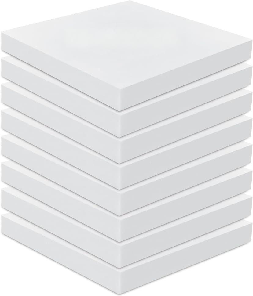 Frienda 8 Pack 2" x 20" x 20"Upholstery High Density Foam Cushion 50 ILD Replacement Square Cut to Size Foam Couch or Commercial Dinning Chair Couches Chair Padding DIY Projects