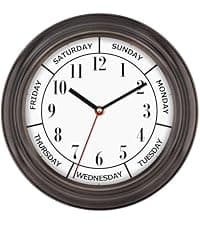 Foxtop Indoor Outdoor Waterproof Wall Clock with Thermometer and Hygrometer Combo, 14 Inch Retro Silent Non-Ticking Battery Operated Quartz Round Outdoor Clocks for Patio Home Office (Bronze)