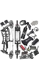 Archery Bowfishing Compound Bow Kit, 0-70lbs Adjustable,Ready to Fish Kit with Bowfishing Reel,Bow Fishing Arrows,Right-Handed for Adult/Youth Fishing Hunting Target Shooting