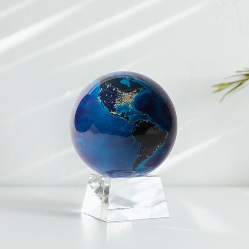 MOVA Globe – Earth at Night (6”) | Rotating Globe Powered by Light, No Batteries or Cords | City Lights Satellite Imagery | Unique Gift or Modern Desk Decor