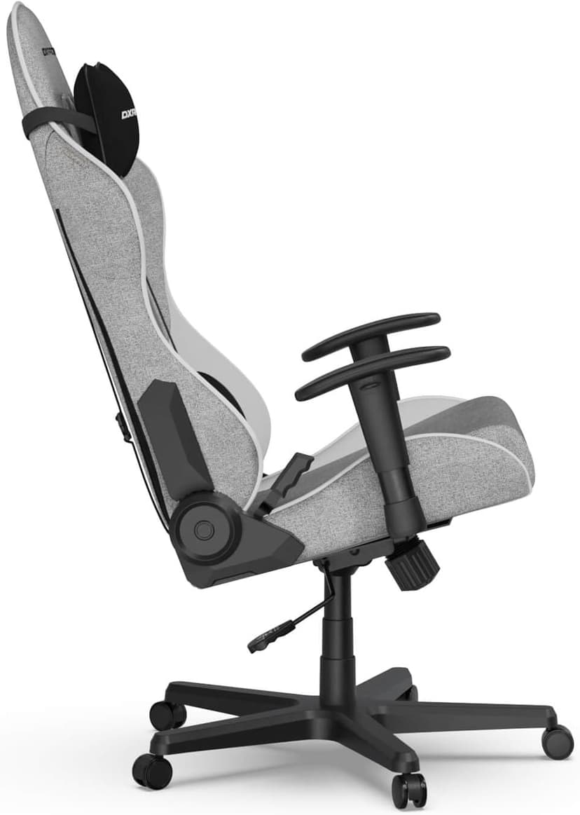 DXRacer Formula L Ergonomic Gaming Chair for Adults, Reclining Video Office Computer Gamer Chair with Lumbar Support and Headrest (Water-Resistant Fabric, Gray White)