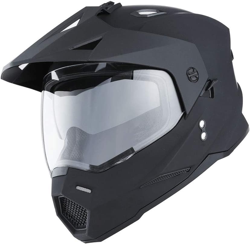 1Storm Dual Sport Motorcycle Motocross Off Road Full Face Helmet Dual Visor: HF802