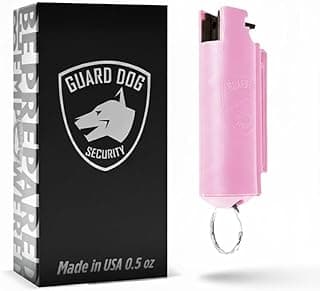Guard Dog Security Quick Action Pepper Spray Self Defense Keychain, Maximum Strength 1.44 MC, OC Spray, 16-Foot Range, Twist-Lock Safety, Belt Clip for Easy Carry for Women and Men, Made in USA