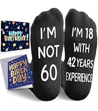 HAPPYPOP 50TH 60TH Birthday Gift Ideas - Men Birthday Socks for 50 60 Year Old Man Dad Him