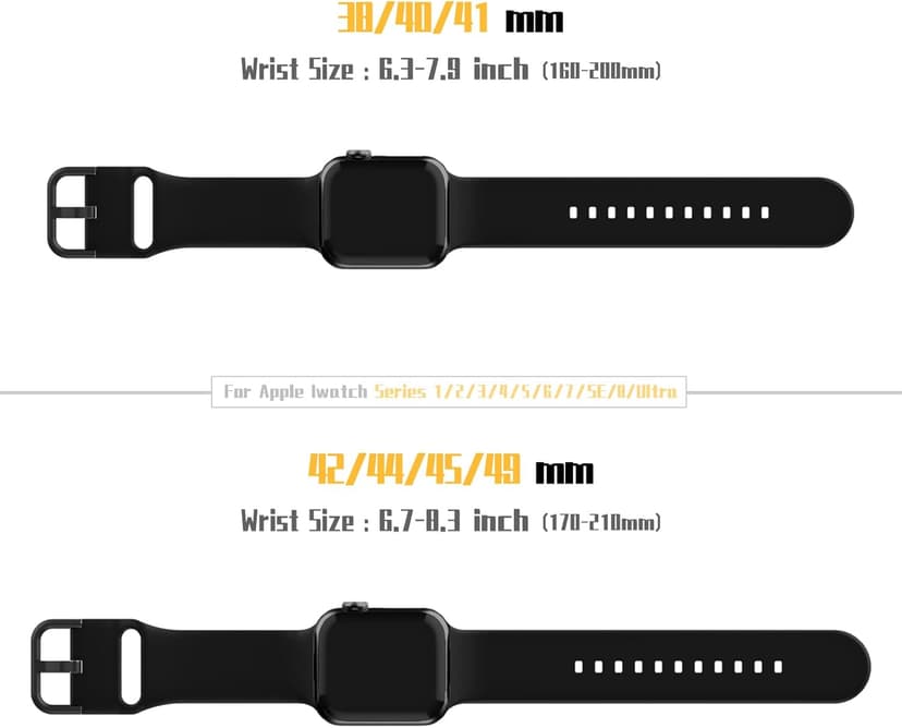 Sport Band Compatible with Apple Watch Bands 49mm 46mm 45mm 44mm 42mm 41mm 40mm 38mm, Soft Silicone Replacement Strap with Classic Clasp for iWatch Series 11 10 9 8 7 6 5 4 3 2 1 SE Ultra Women Men