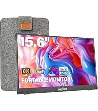 InnoView Portable Monitor 15.6" 1080P for Laptop with Protective Sleeve, Built-in 90° Adjustable Stand USB C HDMI Ultra-Slim Portable Laptop Monitor for MacBook Phone PS Xbox Switch