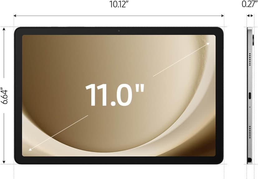 Samsung Galaxy Tab A9+ Plus 11” 64GB Android Tablet, Big Screen, Quad Speakers, Upgraded Chipset, Multi Window Display, Slim, Light, Durable, Kids Friendly Design, US Version, 2024, Silver