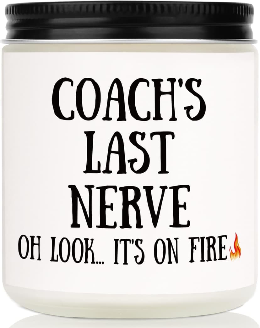Niyewsor Soccer Coach Gifts, Lavender Scented Soy Wax Candle, Best Coach Christmas Gifts from Basketball/Baseball Team, Thank You Gift for Fitness/Athletic/Personal Trainer, Handmade, 7oz