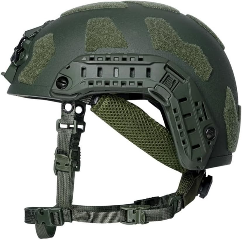 OD Level IIIA Super High Cut OPS Fast SF Tactical Helmet with Accessory Mounts