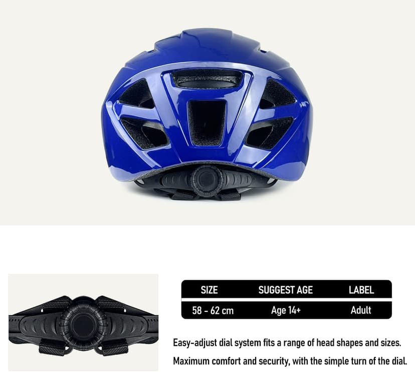Lightweight Adult Bike Helmet Only 280g - CPSC Certified Bicycle Helmet for Men Women with 15 Air Vents, Adjustable Dial Fit, Removable Liner & Visor, Road Cycling Helmet Size 58-62cm