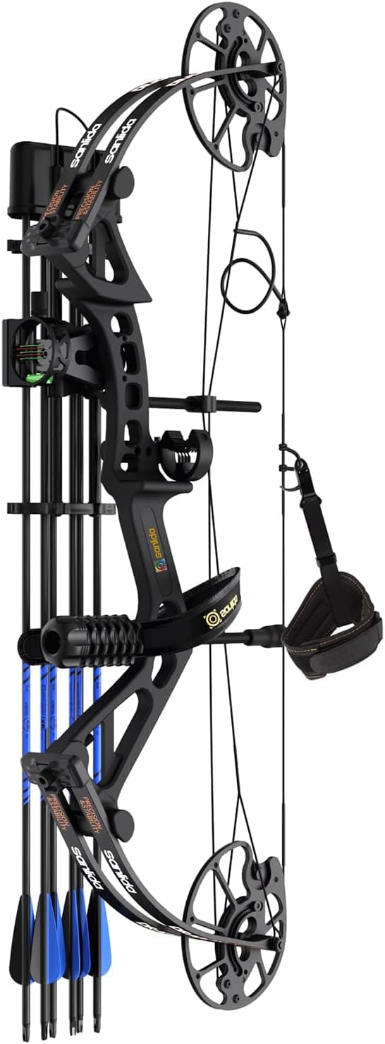 Sanlida Dragon X7 Ready to Hunt Compound Bow Package for Adults, Archery Compound Bow and Arrow Set, 0-70 Lbs Draw Weight, No Bow Press Needed, RH Only, Limited Life-time Warranty
