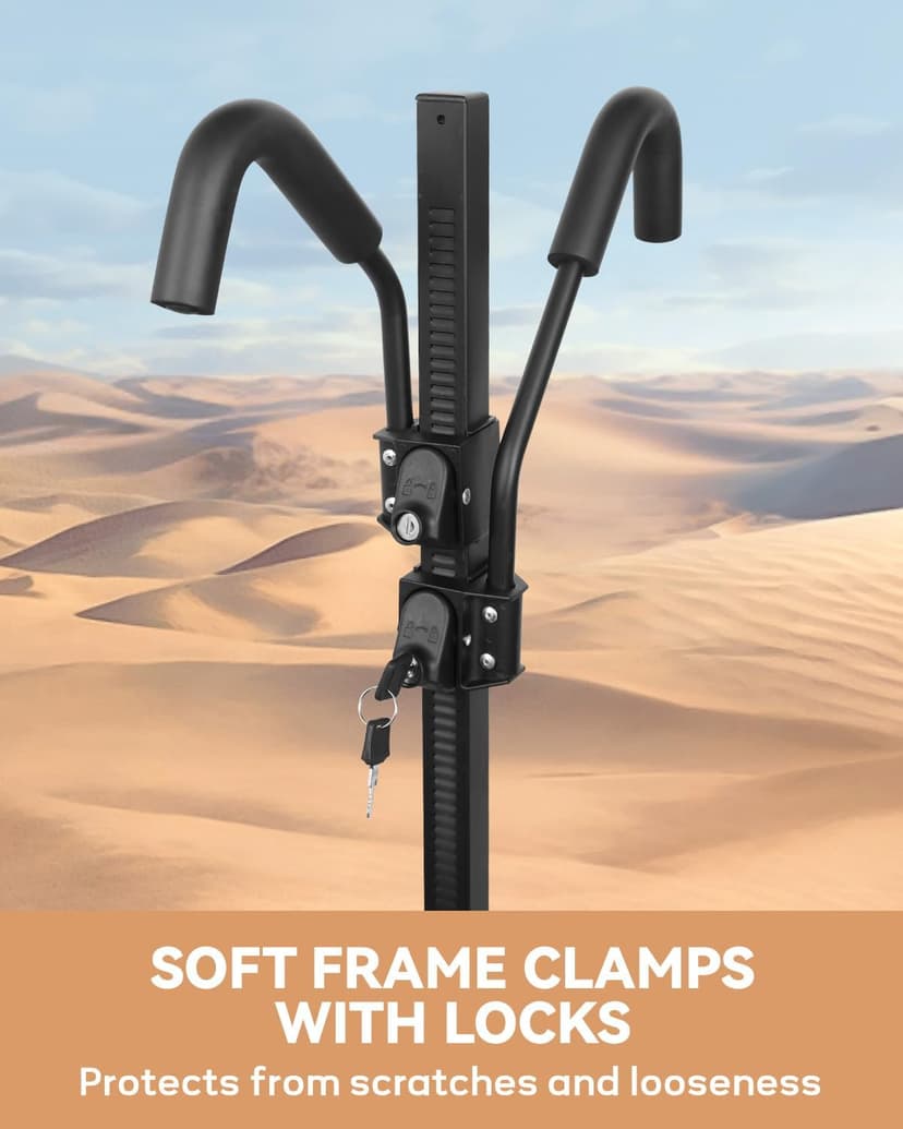 Bike Rack Hitch with Lock, Platform 2-Bike Rack for Car SUV RV Camper Truck Trailer, Hitch Bike Rack for Fat Tire, Mountain Bikes, EBikes and EMTB, 180 lbs Capacity Bike Carrier for 2" Receiver