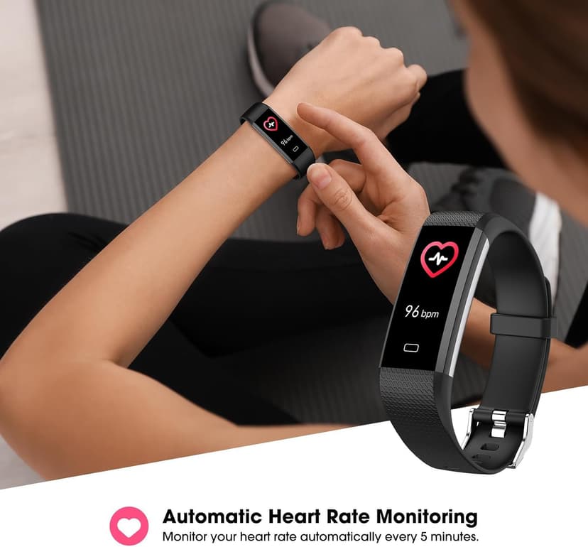 Fitness Tracker with Heart Rate Blood Oxygen Monitor, Activity Tracker Sleep Monitor Health Tracker, Smart Watch Pedometer Step Calories Counter, Fitness Watches for Men Women