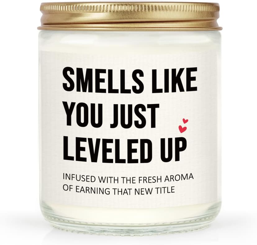 Promotion Gifts for Women Men, New Job/Parents Candle, Congratulations Gift for Women, Funny Congrats Gift for Coworker, Gamer, Friend, Boss, Teacher, Nurse, Handmade, 7oz