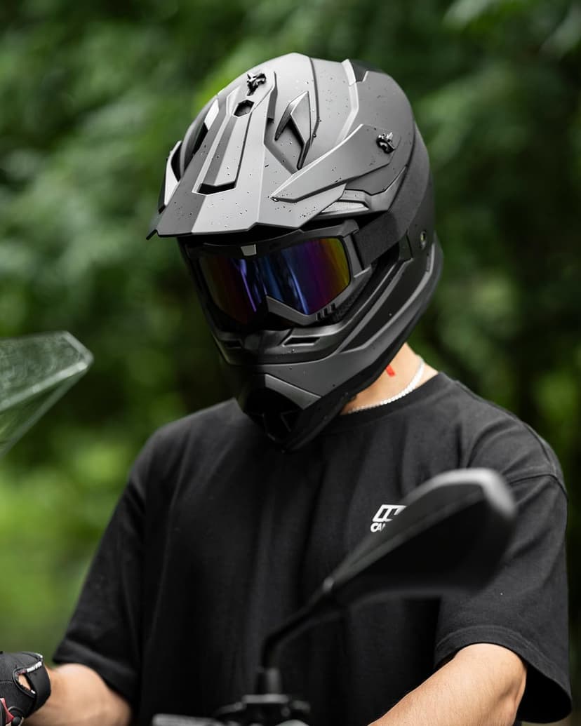 ILM Adult Dirt Bike Helmets Men Women Motocross ATV Off Road Helmet with Goggles Gloves Mask DOT Model WS901