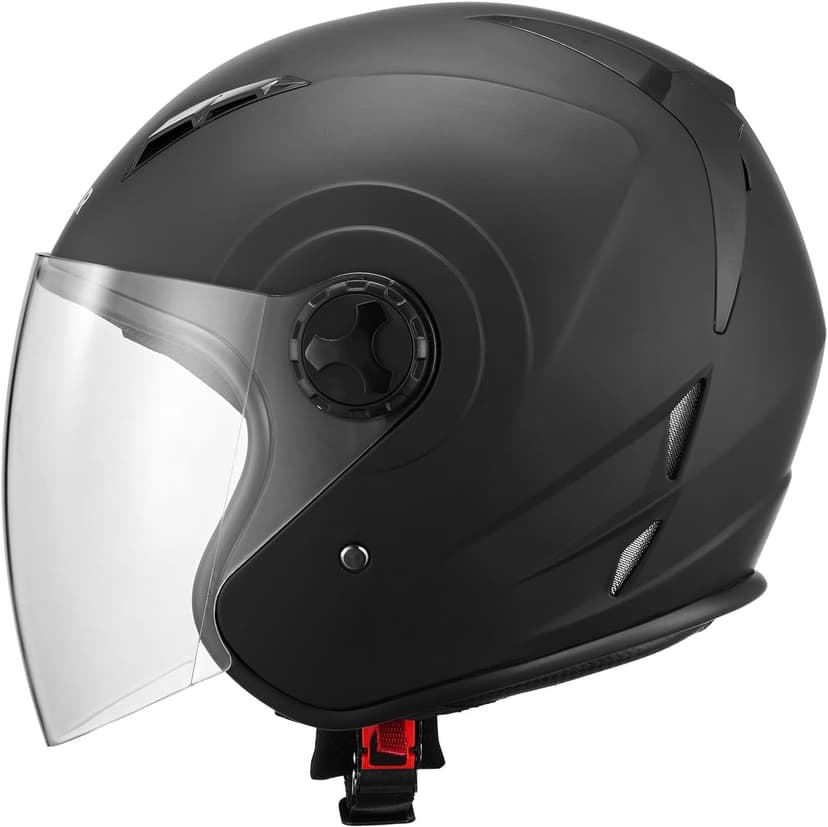 VEVOR Motorcycle Helmet, 3/4 Open Face, Adult Motocross Dirt Bike Helmet with Clear Visor, Comfortable Motorbike Racing Street with Detachable Liner for Men & Women, DOT Approved