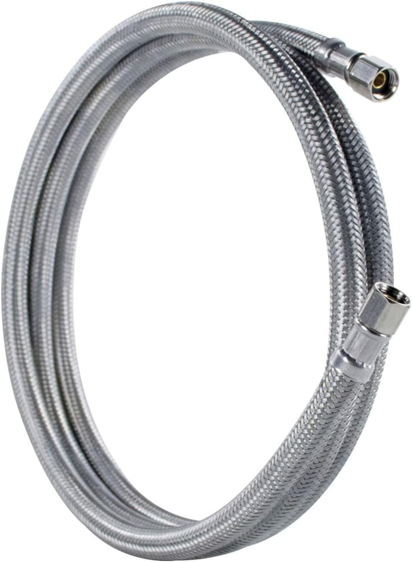 Certified Appliance Accessories Ice Maker Water Line, 5 Feet, PVC Core with Premium Braided Stainless Steel, Silver