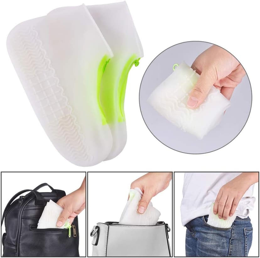 ydfagak Shoe Covers Waterproof Reusable Foldable Not-Slip Rain Shoe Covers with Zipper,Shoe Protectors Overshoes Rain Galoshes for Kids Men and Women