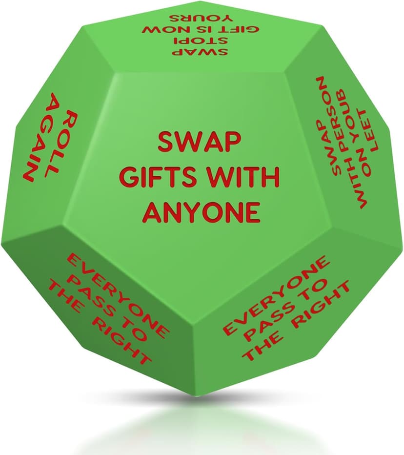 Santa Swap Gift Exchange Dice, 3 * 3in Exchange Gifts Family Game, Christmas Stocking Stuffers Gift Exchange Dice Games for Boys and Girls, Gifts for Xmas, Birthday, Party and Family Night, Holiday