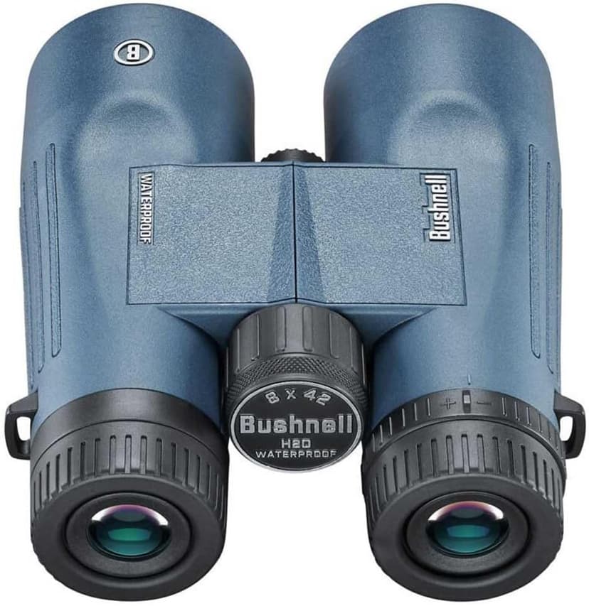 Bushnell H2O 8x42mm Binoculars, Waterproof and Fogproof Binoculars for Boating, Hiking, and Camping, Multi Blue