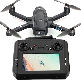 Drones with Camera for Adults 4K, GPS Drone with 4.5” LCD Screen Controller Follow Me Auto Return 5G Long Range Transmission Foldable FPV Drone for Beginners Under 249g