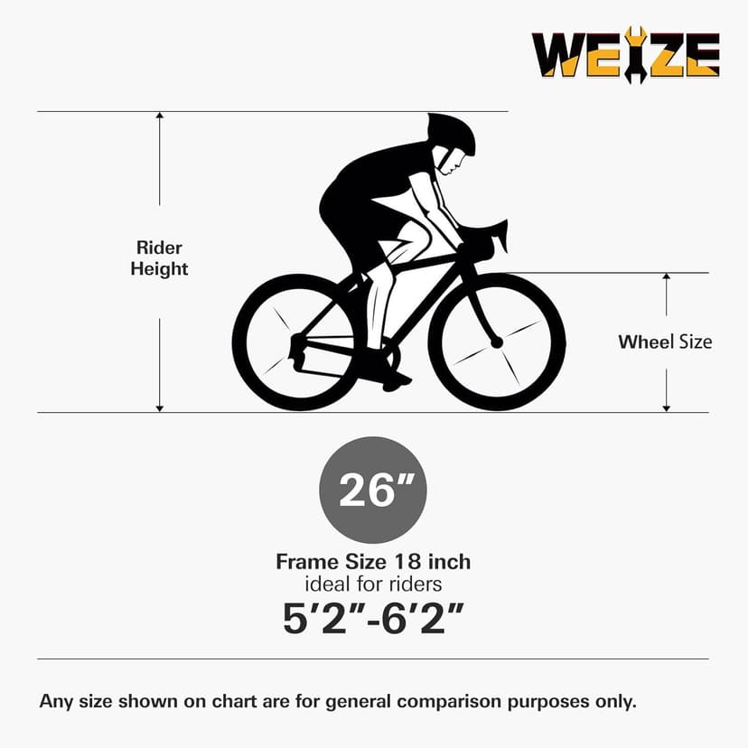 WEIZE Mountain Bike, 26/27.5 inch Outdoor Cycling Bike,18-Speed/High-Carbon Steel/Dual Full Suspension, Adjustable Ergonomic Seat for Men Women Adult, MTB Bicycle with Suspension Fork,Sleek Colors