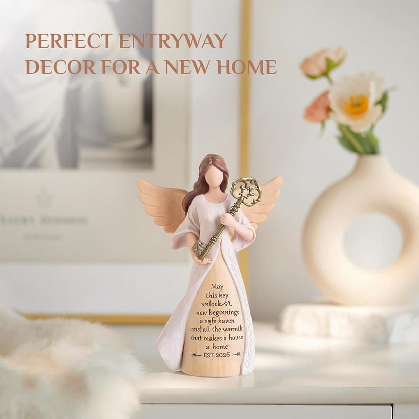 Handmade Resin with Gift-ready Package, Perfect Entryway Table Decor Symbolizing New Beginnings for Homeowner Women Friend Storieme Housewarming Angel Figurine, House Warming Gifts New Home B0G7Y6LMG4