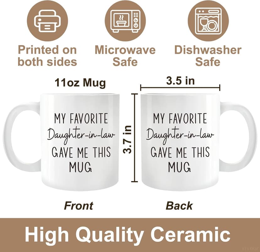 Funny Father / Mother in Law Mug Gift from daughter-in-law, My Favorite Daughter-in-Law Gave Me This mug, Novelty Birthday Thanksgiving Christmas Mug Gifts Ideas for Father-in-Laws Mother-in-Laws-80 B0FR12TV3M