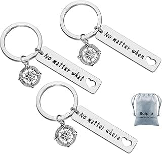 Baipilu Long Distance Friendship Keychain Gifts No Matter Where No Matter What Best Friends Keychain Set of 3 Distance Gifts Graduation Present for Friends Sister