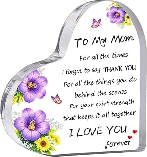 Birthday, Mother's Day, Valentine’s Day, Christmas Gift for Mom Gifts for Mom from Daughter Son, I Love You Heart Acrylic Block B0GJZKBBXZ