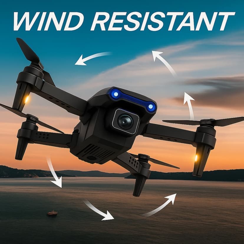 E99 Pro Foldable Drone with Dual 4K HD Cameras for Adults and Teens 14+ – FPV Live Video, Wind Resistant, 3 Speed Modes, One-Key Start, 360° Flips, 2 Batteries, Carrying Case