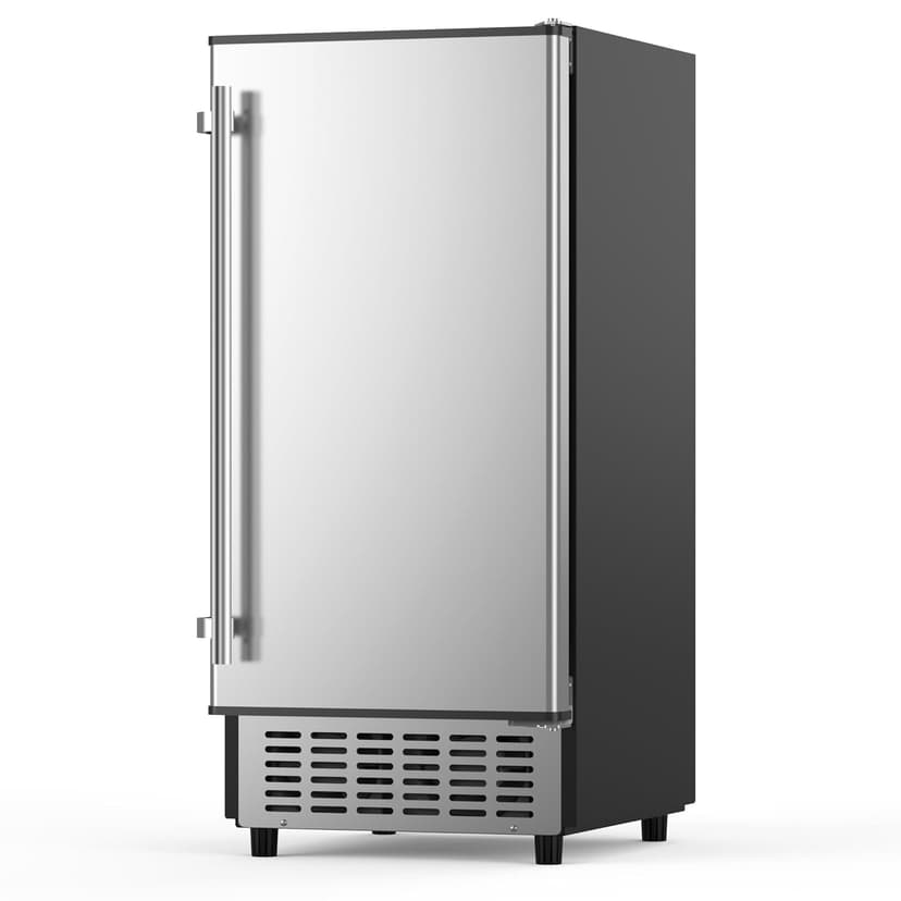 Coolake Ice Maker Under Counter 120lbs/day with 40lbs Storage, Outdoor Built-in Ice Maker Machine, Stainless Steel Self-cleaning Gravity Drainage Freestanding Ice Machine for Party Home Bar Restaurant